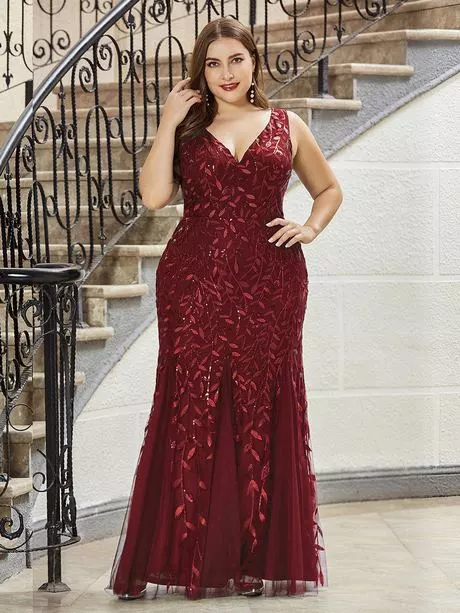 Robe longue rouge grande taille