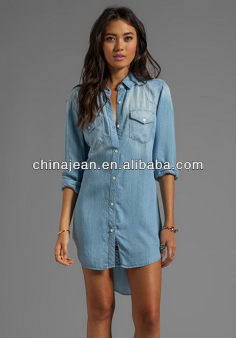 Chemise robe en jean