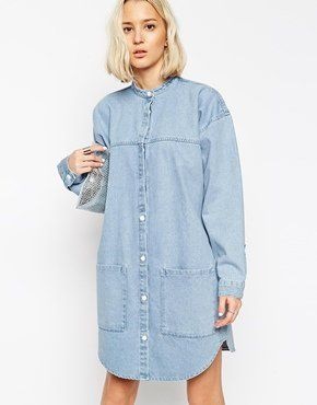 Chemise robe en jean