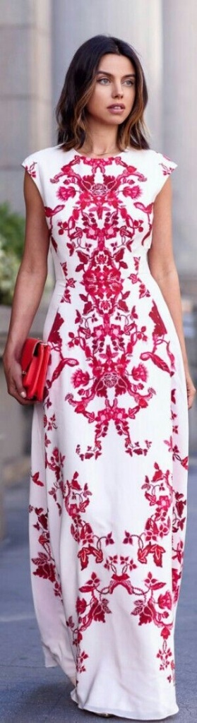 Robe blanche et rouge femmes