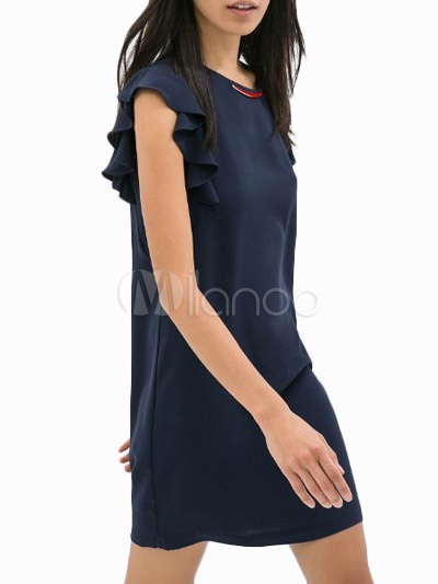 Robe bleu marine droite