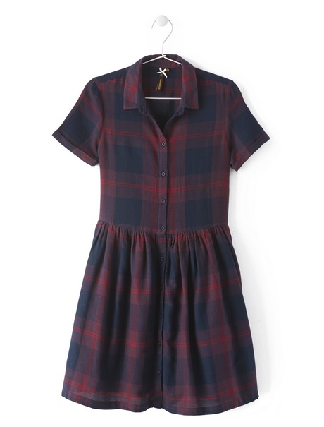 Robe chemise à carreaux femme