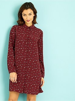 Robe chemise à carreaux femme