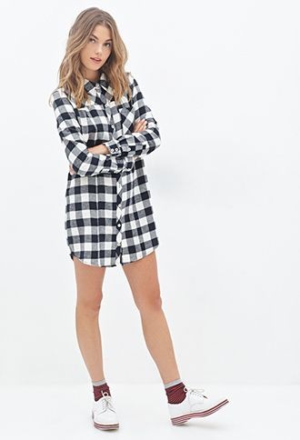 Robe chemise a carreaux femme