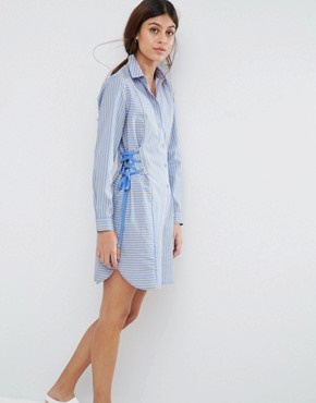 Robe chemise bleu ciel