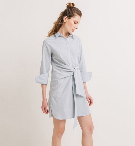 Robe chemise bleu