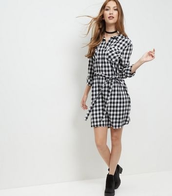 Robe chemise carreaux femme