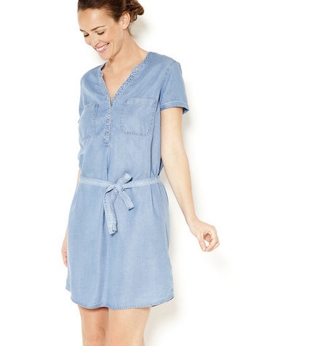 Robe chemise denim femme