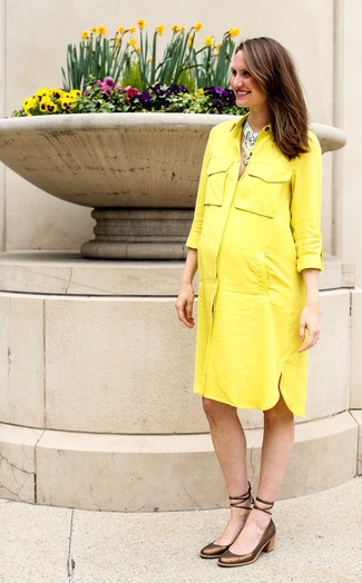 Robe chemise jaune