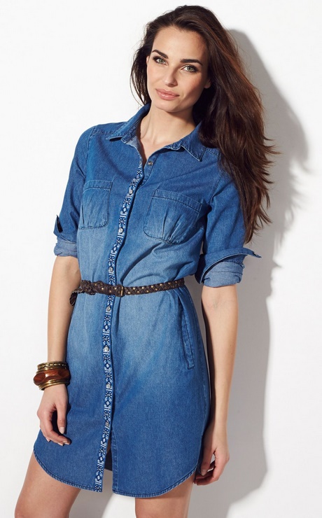 Robe chemise longue en jean