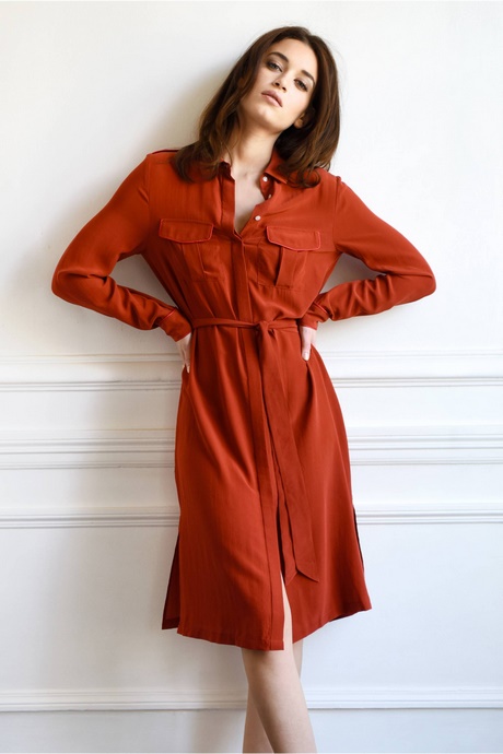 Robe chemise rouge