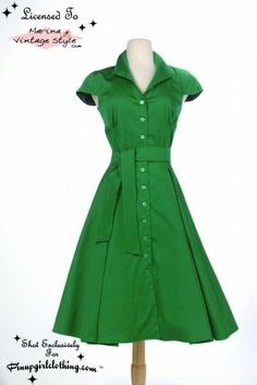 Robe chemise verte