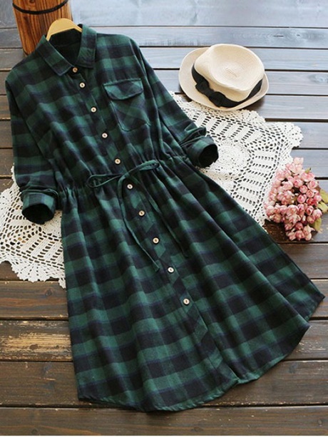 Robe chemise verte