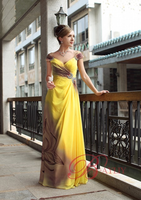 Robe cocktail jaune