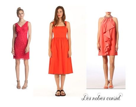 Robe couleur corail pour mariage