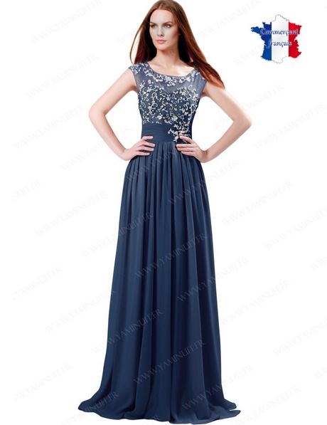 Robe cérémonie bleu marine