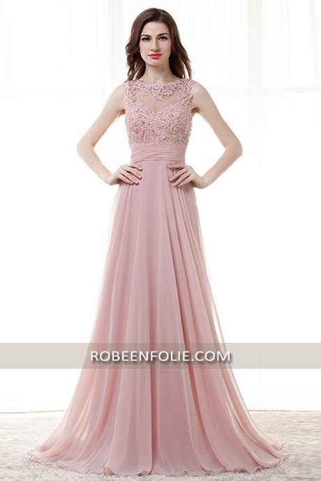 Robe de cocktail longue rose