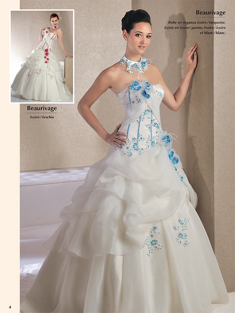 Robe de mariée turquoise