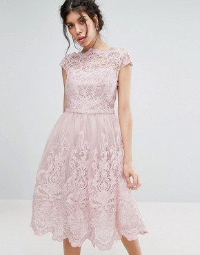 Robe de soirée rose pale courte