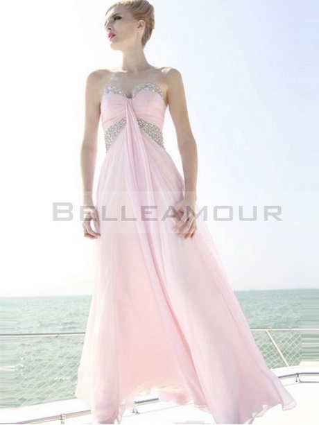 Robe de soirée rose pale longue