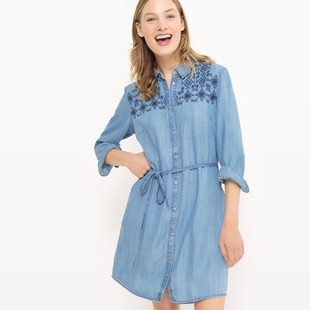 Robe denim longue