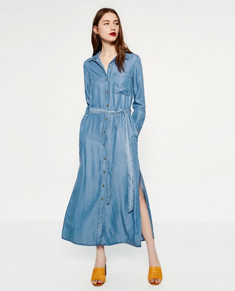 Robe denim longue