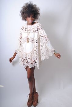 Robe dentelle hippie