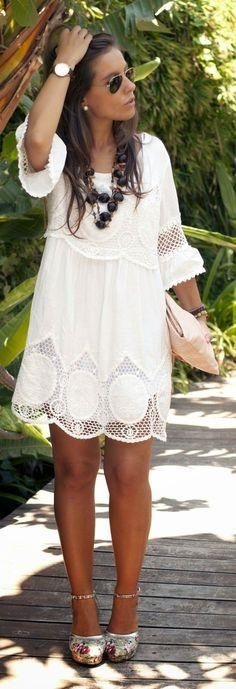 Robe dentelle hippie