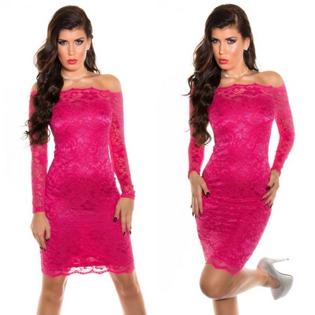 Robe dentelle rose fushia