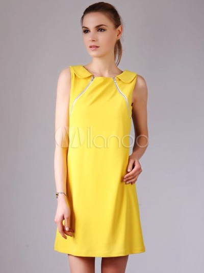 Robe droite jaune