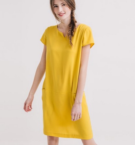 Robe droite jaune