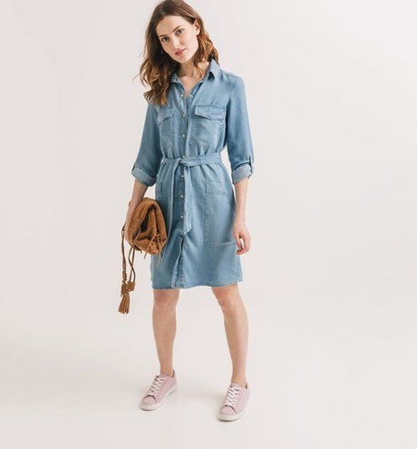 Robe en jean chemise