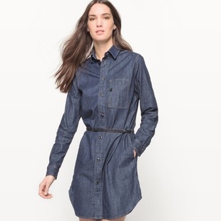 Robe en jean manche courte