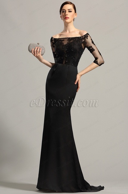 Robe fourreau noire longue