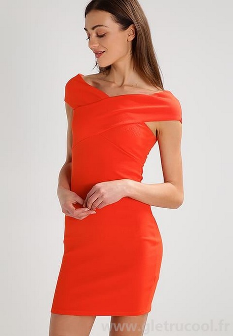 Robe fourreau orange