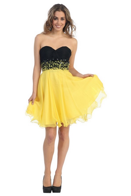 Robe jaune de soiree