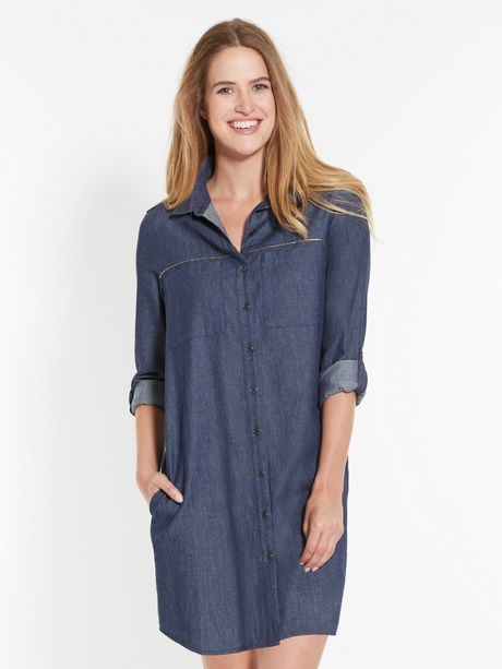 Robe jean manche longue