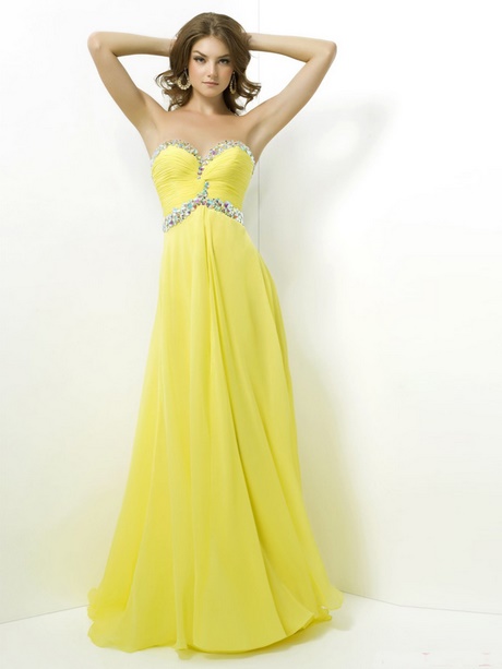 Robe longue jaune pale