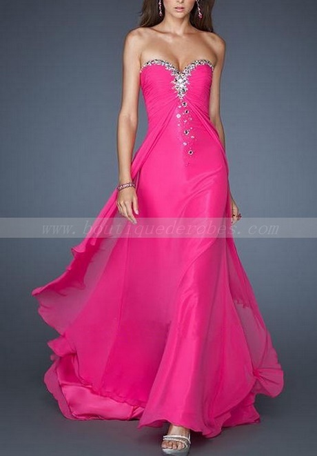 Robe longue rose fushia