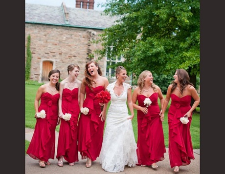 Robe témoin mariage rouge