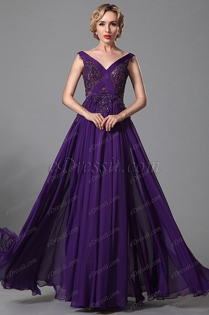 Robe violette longue