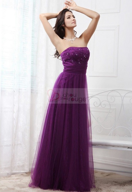 Robe violette soirée