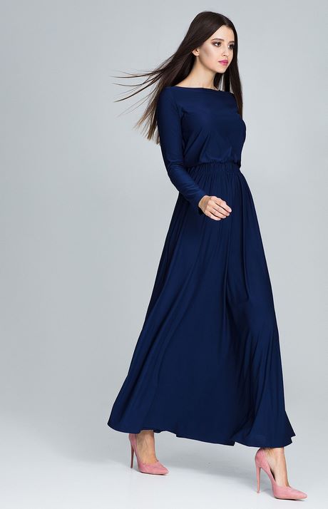 Longue robe bleue