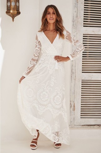 Look robe dentelle blanche