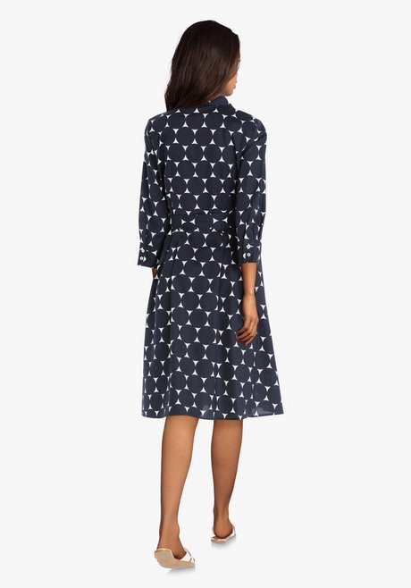 Robe à pois bleu marine