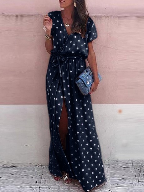 Robe bleu à pois