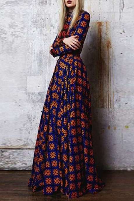 Robe bleu et orange