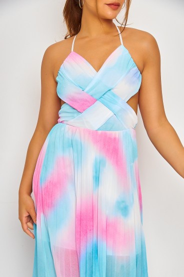 Robe bleu et rose