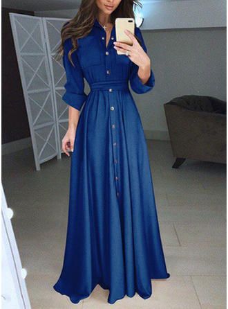 Robe bleu roi manche longue