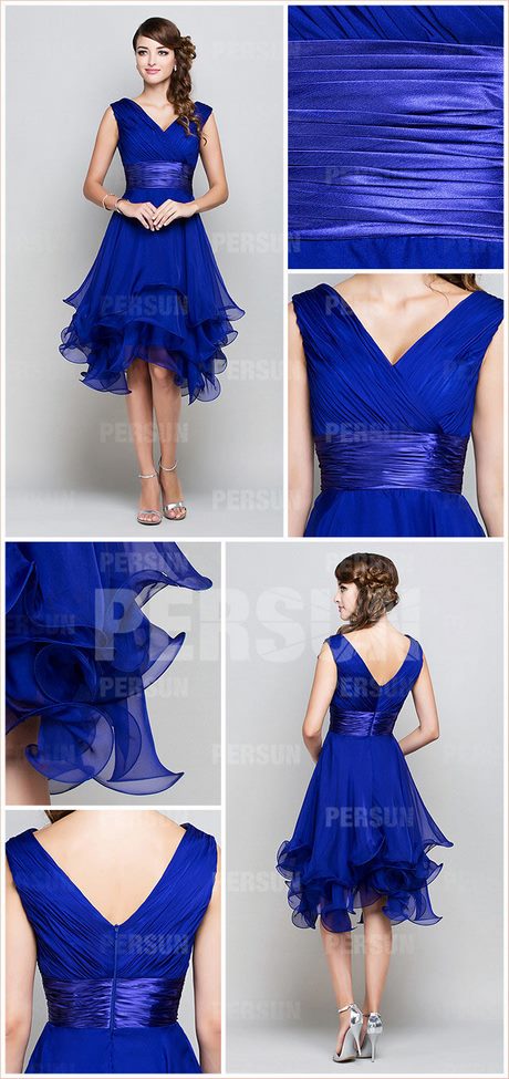 Robe cocktail bleu royal